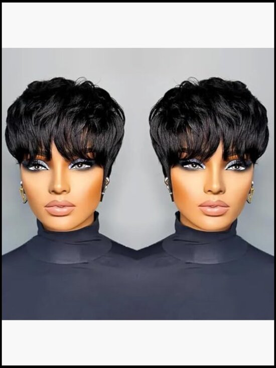 Layered Pixie Cut Wig Human Hair Short Bob Style None Lace Front Glueless main image 6
